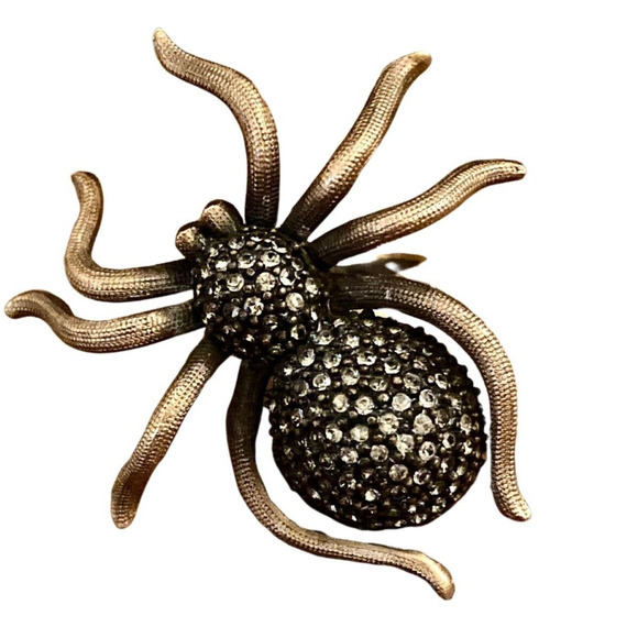 RARE 90s Linda Levinson Matte Gold, Crystal & GARNET Ring, Fall Jewelry, Vintage - Picture 12 of 12